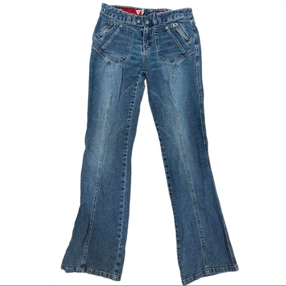 Vintage y2k guess jeans flare with zipper details l